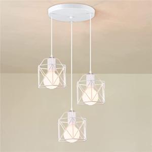 iDEGU 3 Luces Lámpara Colgante Vintage E27 Iluminación de T…
