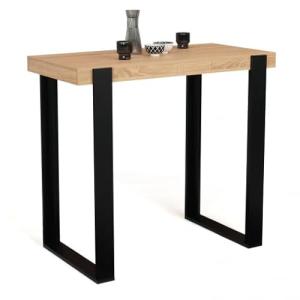 IDMarket Phoenix - Mesa alta de bar de madera y negro (113…