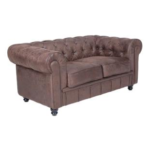 HABITMOBEL Sofá Chesterfield diseño capitonee 2 plazas, sim…