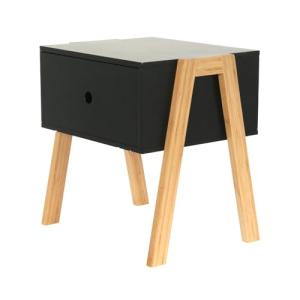 THE HOME DECO FACTORY MESITA DE Noche APILABLE Negra