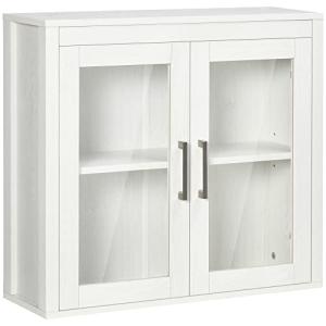 kleankin Armario de Baño de Pared con 2 Puertas de Vidrio y…