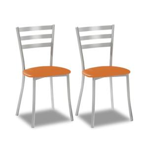 ASTIMESA SCRRNA Dos sillas de Cocina, Metal, Naranja, Altur…