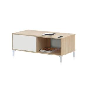 Mesa de Centro Brooklyn en Roble y Blanco 100x50x40 cm