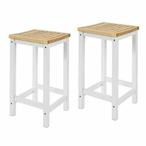 SoBuy 2 x Taburetes de Bar Cuadrado Silla Cocina Madera de…