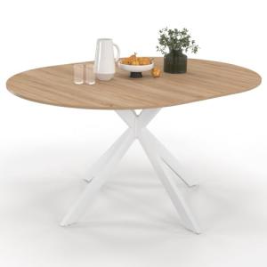 IDMarket Alix – Mesa de comedor extensible redonda 4-8 pers…