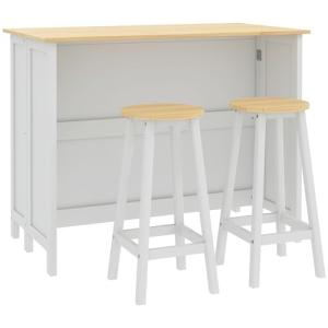HOMCOM isla central de cocina con 2 taburetes, conjunto de…
