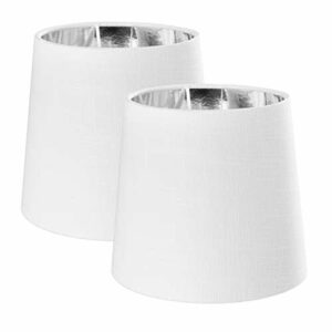 Navaris Pantallas de lámpara blanca y plata - Set de 2x Pan…