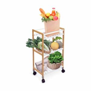 Confortime Carrito Verdulero Blanco Bambú 40 x 25 x 70 cm (…
