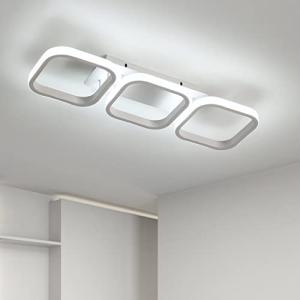 Plafón LED 32W, Diseño Simple 3 Cuadrados Blanco Lámparas d…