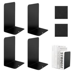 Sujetalibros de Metal - Pack de 2 Piezas (4 Soportes) - Suj…