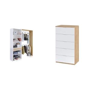 Habitdesign Armario Vestidor, Armario 2 Barras, 4 Baldas y…
