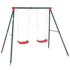 Outsunny Columpio Doble para Niños  3 Años con Soporte de M…