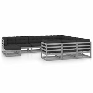MOONAIRY Juego de Muebles de jardín 11 pzas y Cojines, Set…