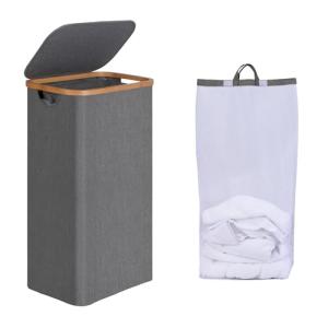 efluky Cesto de Ropa con Tapa 75L, Cesto de Ropa Estrecho c…