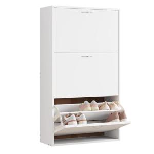 WOLTU Zapatero Blanco de 3 Puertas Abatibles, Zapatero Estr…