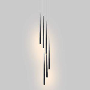AIRUI 6 Luces Tubo Largo Luz Colgante LED Moderno Cono Ilum…