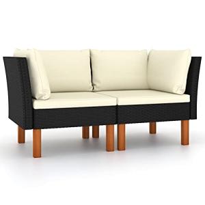 MOONAIRY Sofás de Esquina 2 uds, Sofás para Patio, Sofa Ext…