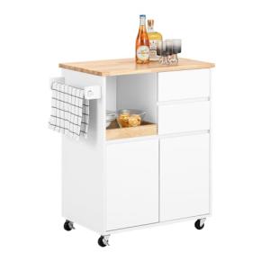 SoBuy Carrito Auxiliar de Cocina con 2 Cajones y 2 Puertas…