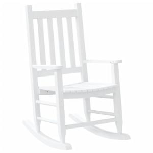 vidaXL Mecedora para niños Madera Maciza de álamo Blanca, M…