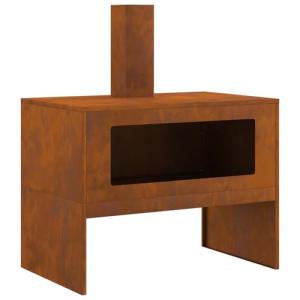 vidaXL Hoguera con Chimenea Acero 80X50X96 cm En Marrón Dur…