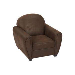 Vente-unique-Sillón de Microfibra con Acabado de Piel Envej…