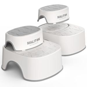 Maliton Juego de 2 Taburetes para Niños con 2 peldaños y pi…