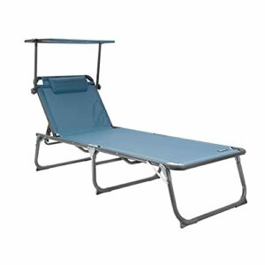 Homecall - Tumbona XXL de aluminio y textileno con parasol,…