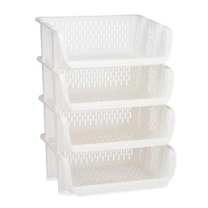 Set 4 verdulero apilable blanco colección KINVARA