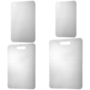Rainmae Juego de 4 tablas de cortar de acero inoxidable, ta…