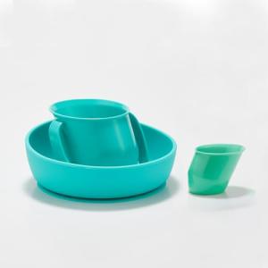 Doidy Juego de taza y cuenco y mini taza (turquesa)