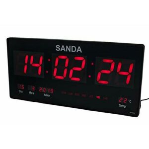 Sanda SD-0006 Reloj Digital de Pared Led Color Rojo Calenda…