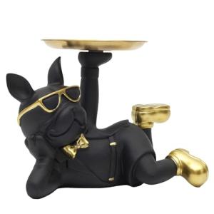 HOME DECO FACTORY, HD0156 - Estatua Bulldog Negro con Bolsi…