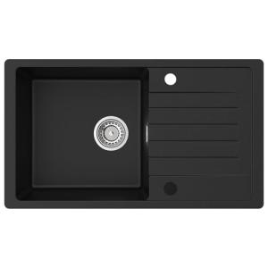 CECIPA Fregadero de Cocina Negro de 78 x 45 cm, Fregadero C…