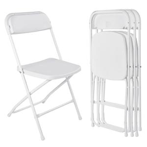 Pack 4 Sillas Plegables Blancas Apilables Resistentes Para…