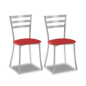 ASTIMESA SCRRRO Dos sillas de Cocina, Metal, Rojo, Altura d…