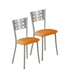 ASTIMESA SCMCNA Dos sillas de Cocina, Metal, Naranja, Altur…