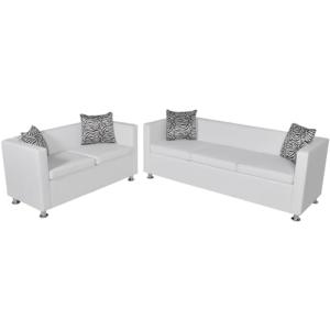 LAPOOH Conjunto de sofás de 2 y 3 plazas y sillón de Cuero…