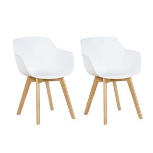 DORAFAIR Pack de 2 Sillón Tower Blanca Silla de Comedor Sil…