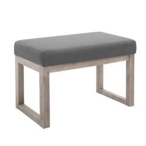 CangLong 27 Inch Wide Rectangle Ottoman Bench Grey Footstoo…