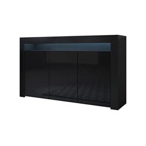 MB Muebles Bonitos, Aparador Aker con Luz LED y 3 Puertas p…