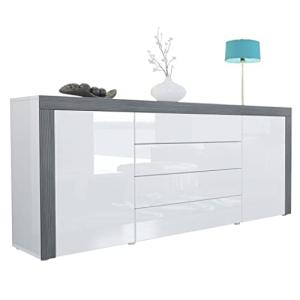 Vladon Aparador Cómoda La Paz, Cuerpo en Blanco de Alto Bri…