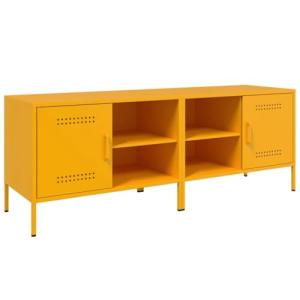 vidaXL Muebles para TV 2 Piezas Acero Amarillo Mostaza 68x3…