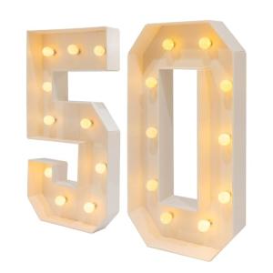 CHFUNE Número de luz 3D (50) números LED decorativos luz de…
