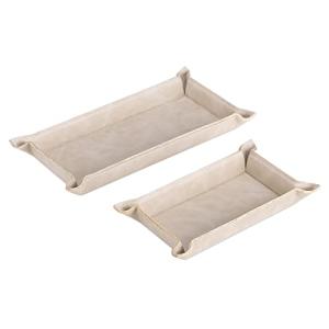 Navaris Bandejas de cuero sintético - Set de 2x bandeja vac…