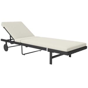 Outsunny Bain de Soleil Chaise Longue Avec Coussin en résin…