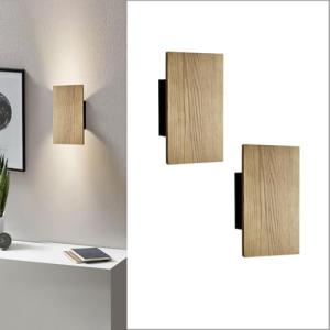 ouglres Lámpara de Pared Madera,Lámpara Led con Interruptor…
