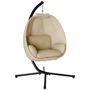 Outsunny Silla Colgante Huevo con Soporte Columpio Jardín E…