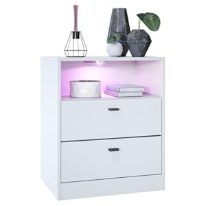 Vladon cómoda Pino V1, mesilla de Noche con 2 cajones y 1 C…