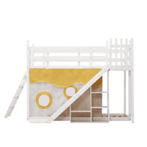 Oxtao Cama alta 90 x 200 cm, litera para niños con escalera…