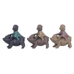 by SIGRIS Figura Buda 3 Unidades Multicolor de Resina 13 *…